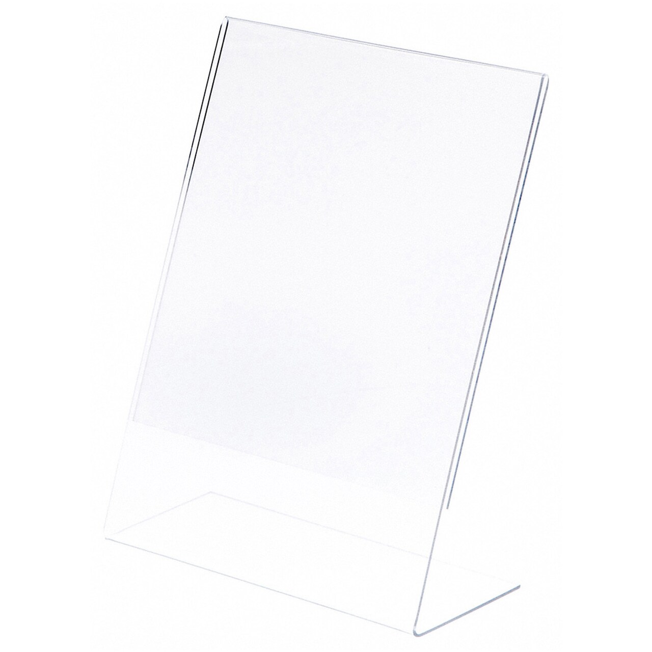 Plymor Clear Acrylic Sign Display / Literature Holder (Angled), 8.5" W x 11" H